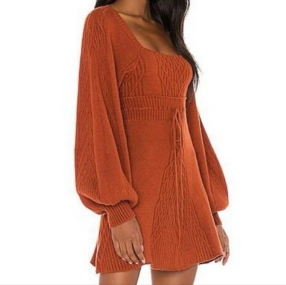 FP Movement by Free People Dresses & Skirts - The Free People Emmaline Long Sleeve Sweater Dress in Cinnamon